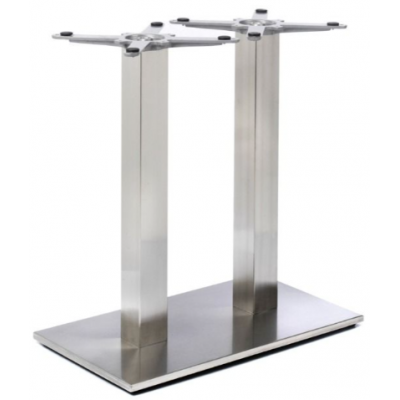 James Stainless Steel Square Twin Dining Pedestal